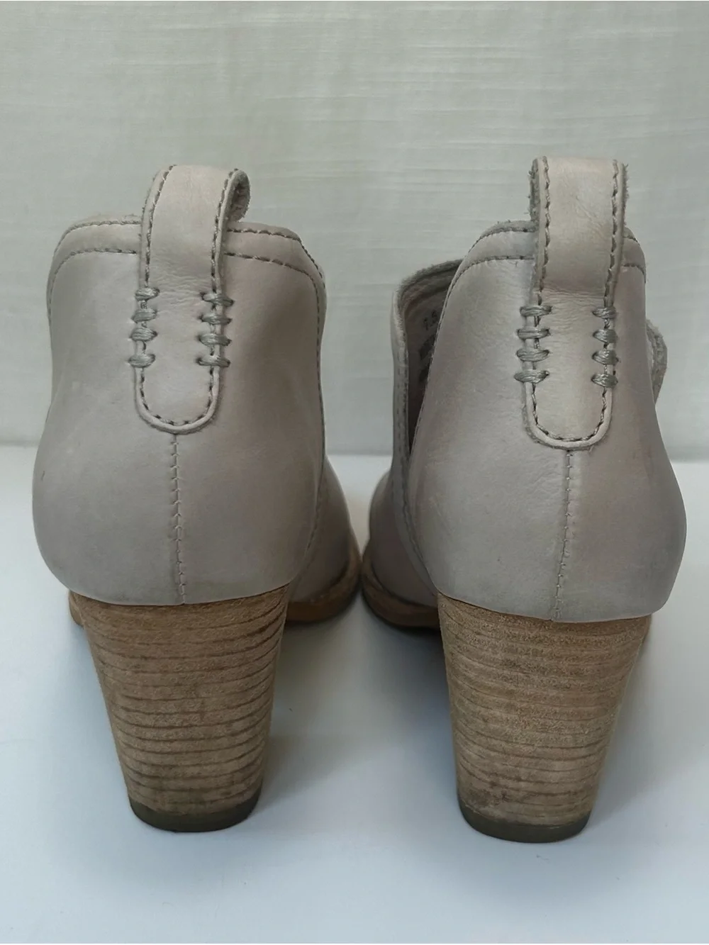 Jeffery Campbell Women's Taupe Leather Block Heel Ankle Shoe